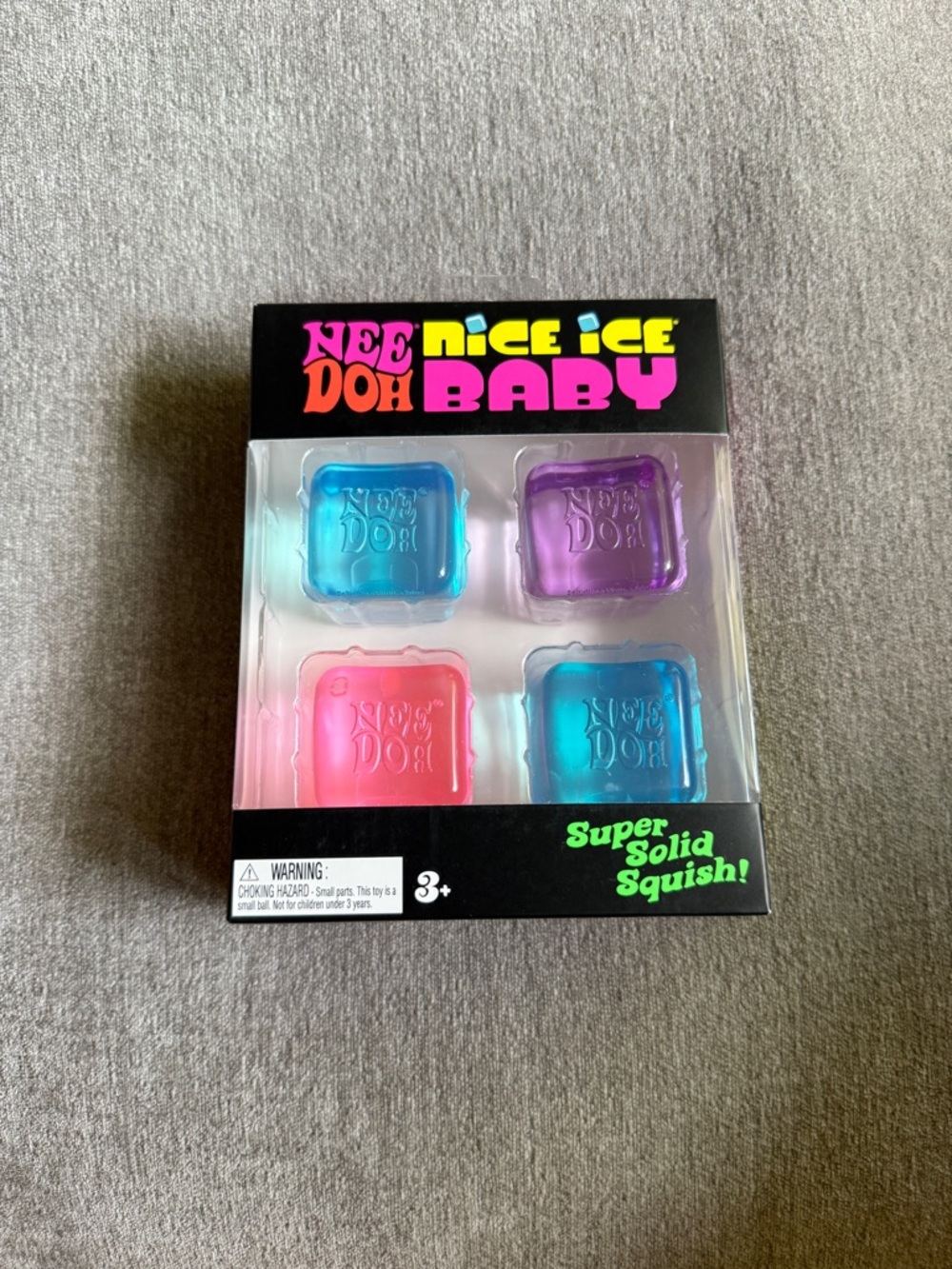 Nee Doh nice ice Baby 4-Pack Squishy Ice Cube Toys - Blue, Purple, Pink